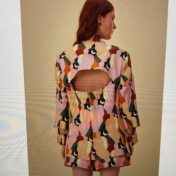 Farm Rio The Kiss Multicolor Cutout Blazer - Picture 2 of 14